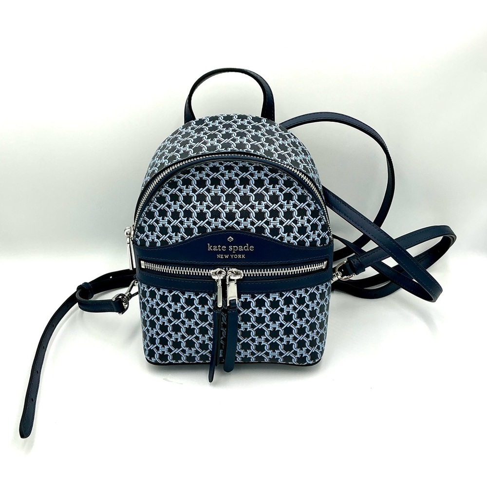 Kate Spade Blue and White Patterned Backpack